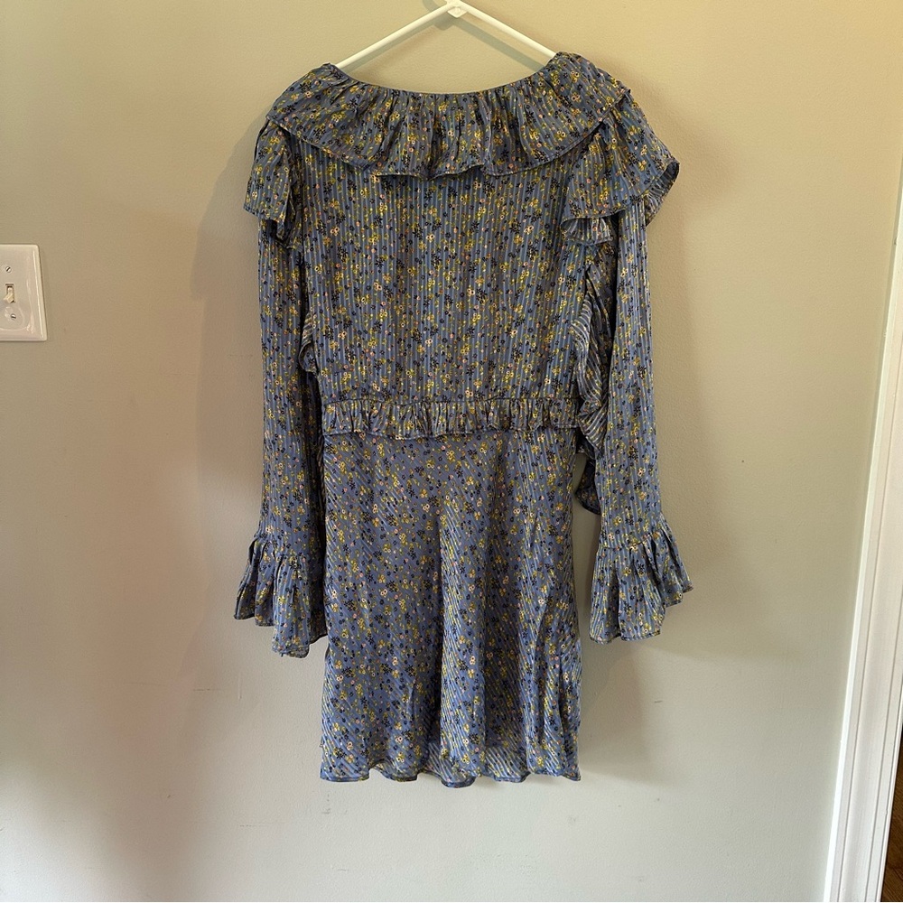 Floral Ruffle Dress in Blue - Picture 4 of 5